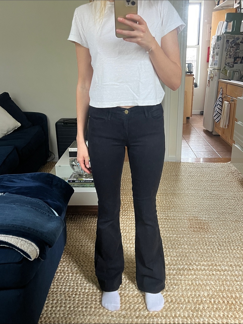 Frame Le High Flare Black Jeans